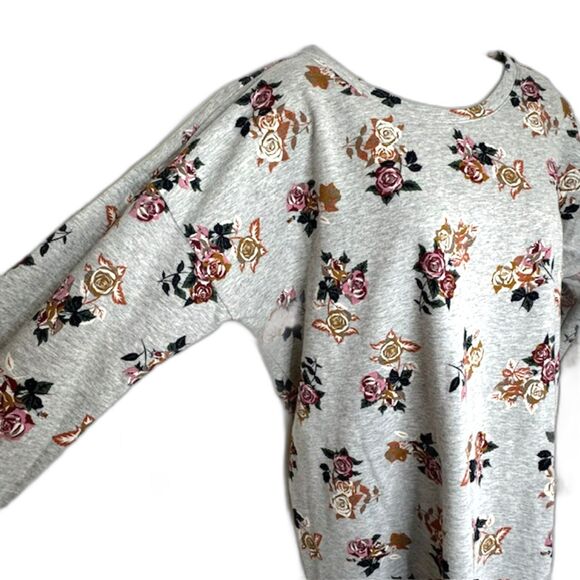 MATILDA JANE GRAY FLORAL FLEECE TUNIC SIZE LARGE NWOT - Picture 5 of 14